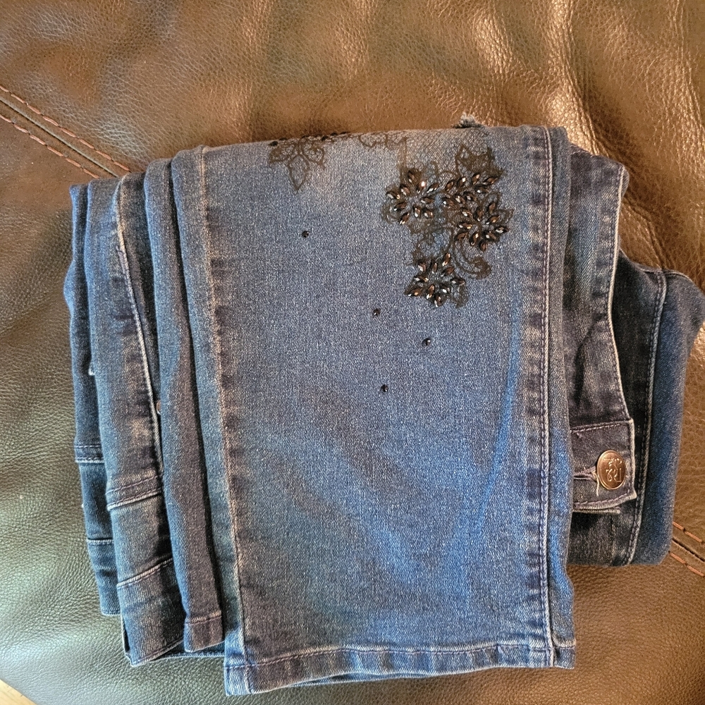 EUC DG2 by Diane Gilman Classic Stretch Embellished Skinny Jeans - 16W - Picture 11 of 11